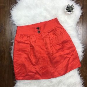 J. Crew Orange Linen Blend Skirt